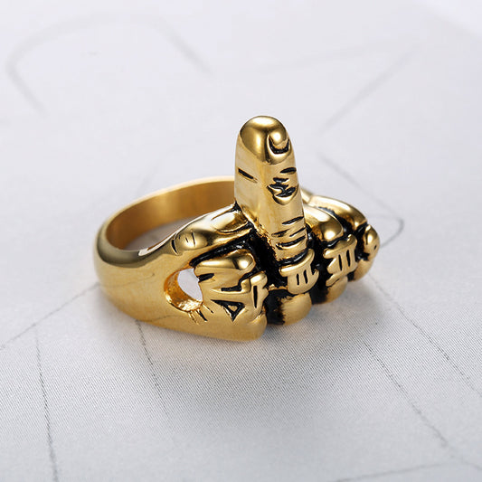 Alloy Finger Ring Creative Design Fashionable Statement Ring Electroplated Silver And Gold Finish Funky Jewelry Gift