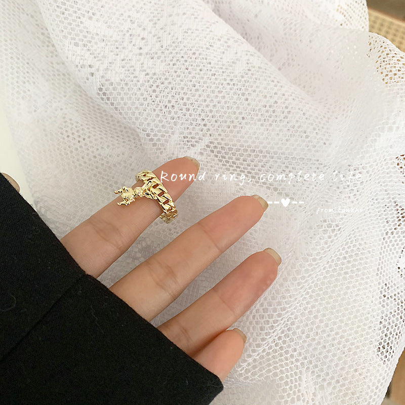 Brass Gold Plated Zodiac Animal Design Adjustable Ring For Daily Wear And Special Occasions Durable Daily Look