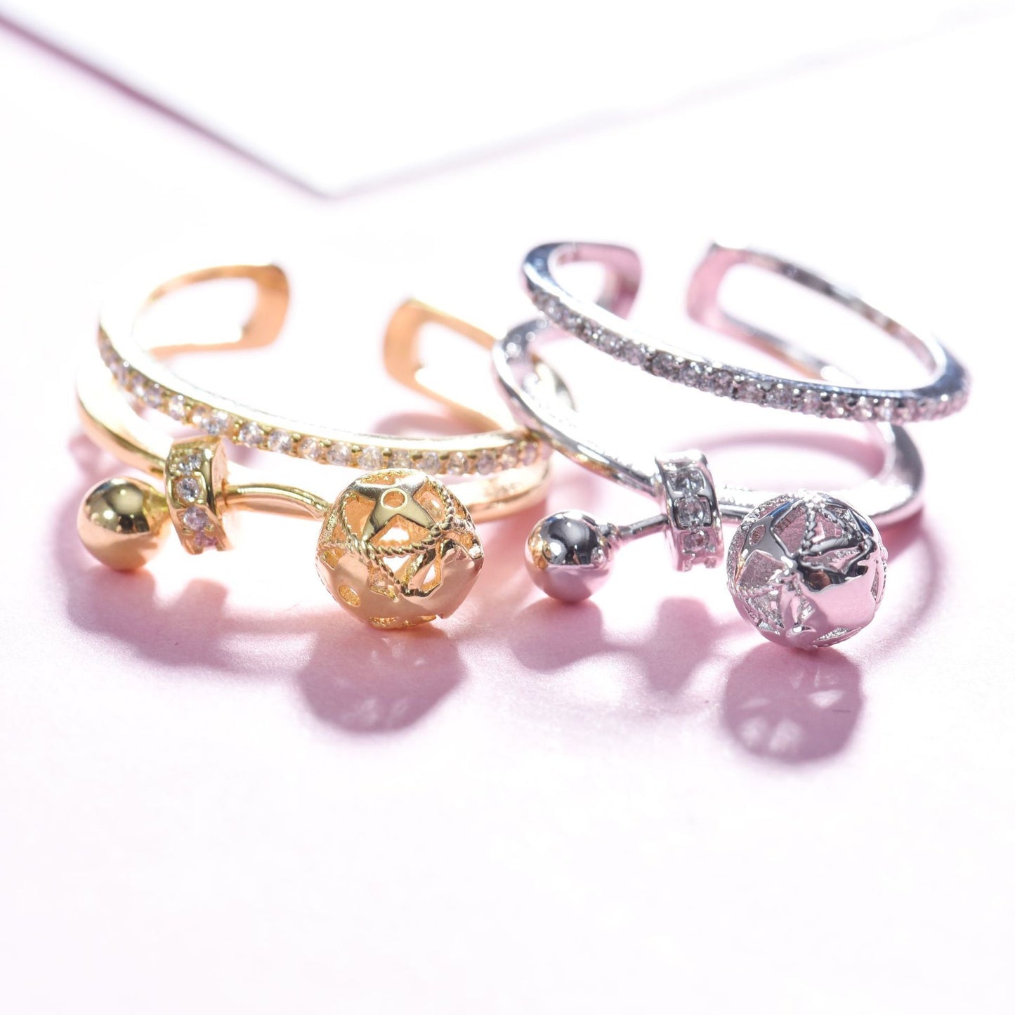 Womens Silver Diamond Bow Ring Korean Inspired Electroplated Dainty Jewelry 925Silver Gift For Travel Souvenir