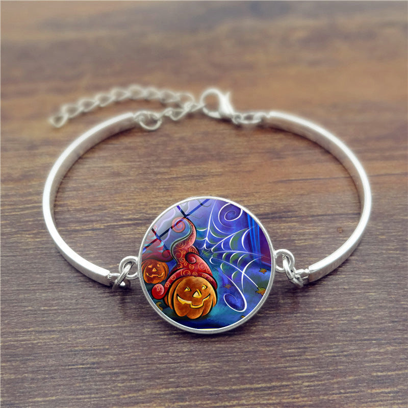 Womens Halloween U Shape Alloy Bracelet Inlaid Gems