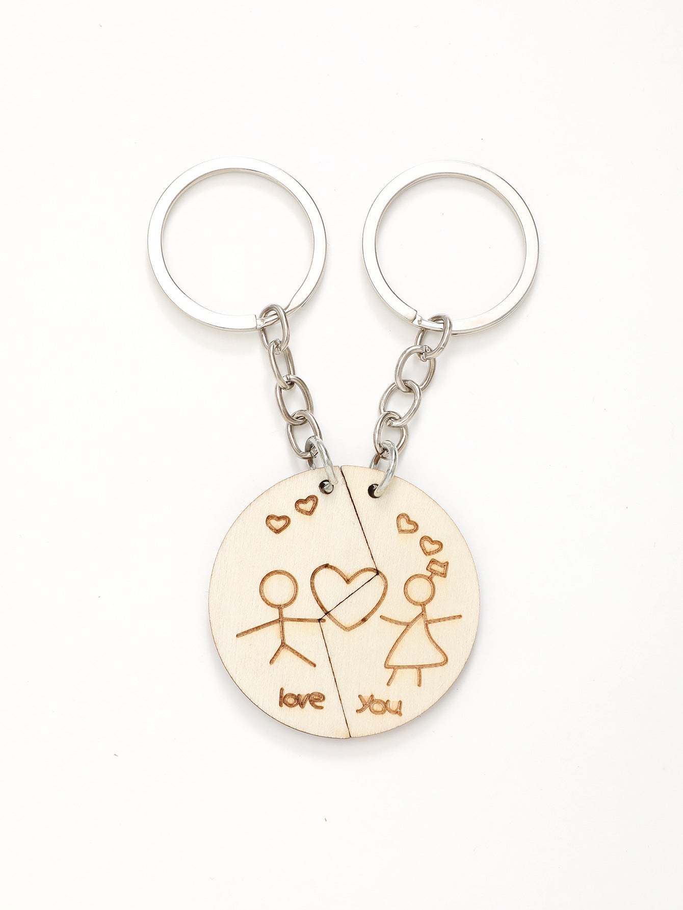 Wooden Couple Keychain Set Perfect Matching Keychains for Him and Her Valentines Day Gift for Couples Gift Now