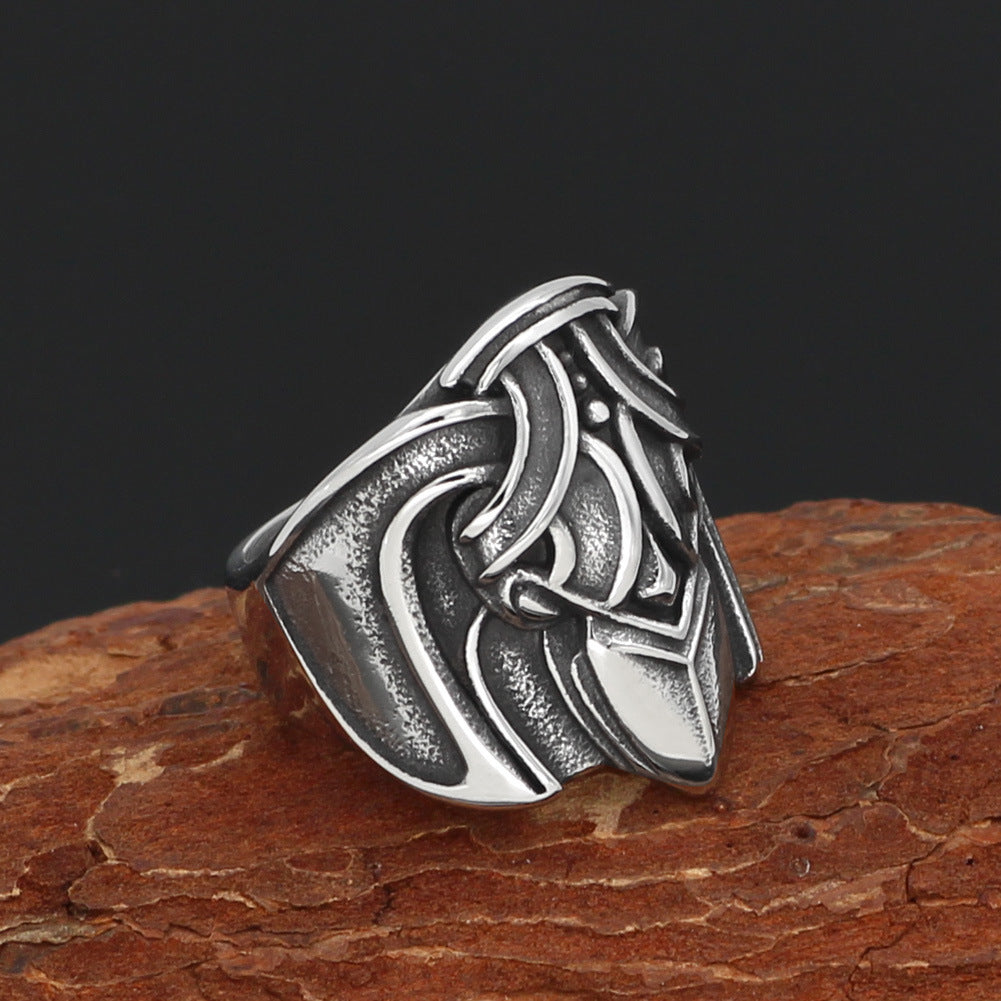 Stainless Steel Viking Ring Celtic Wolf Ring Pirate Odin Raven Ring Titanium Steel Ring for Men and Women Fashion Jewelry