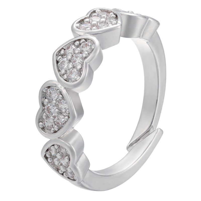 Adjustable Women Ring Copper Jewelry Butterflies Star Heart Twist Design Goldtone Fashion Accessory Daily Wear