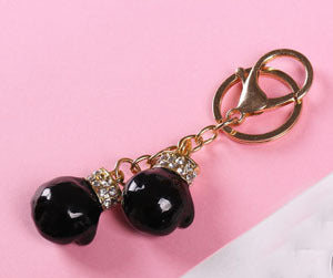 Boxing Gloves Keychain Metal Accessory For Backpacks And Bags Unique Keyring Gift For Women And Girls Sparkles