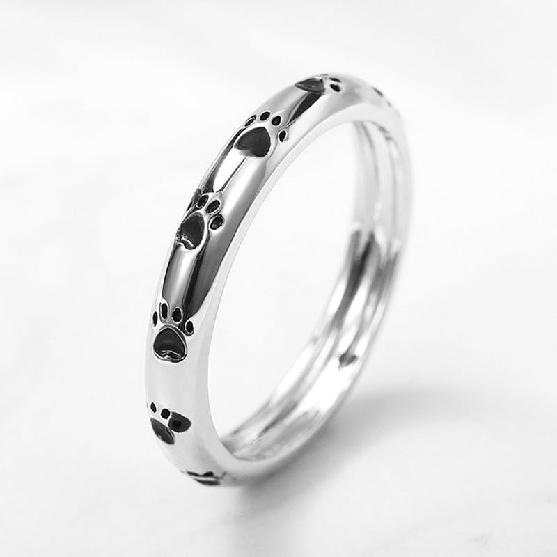 Copper Cat Paw Ring Geometric Design With Oil Treated Finish Cat Lover Ring For Women Girls Fashion Daily Wear Chic