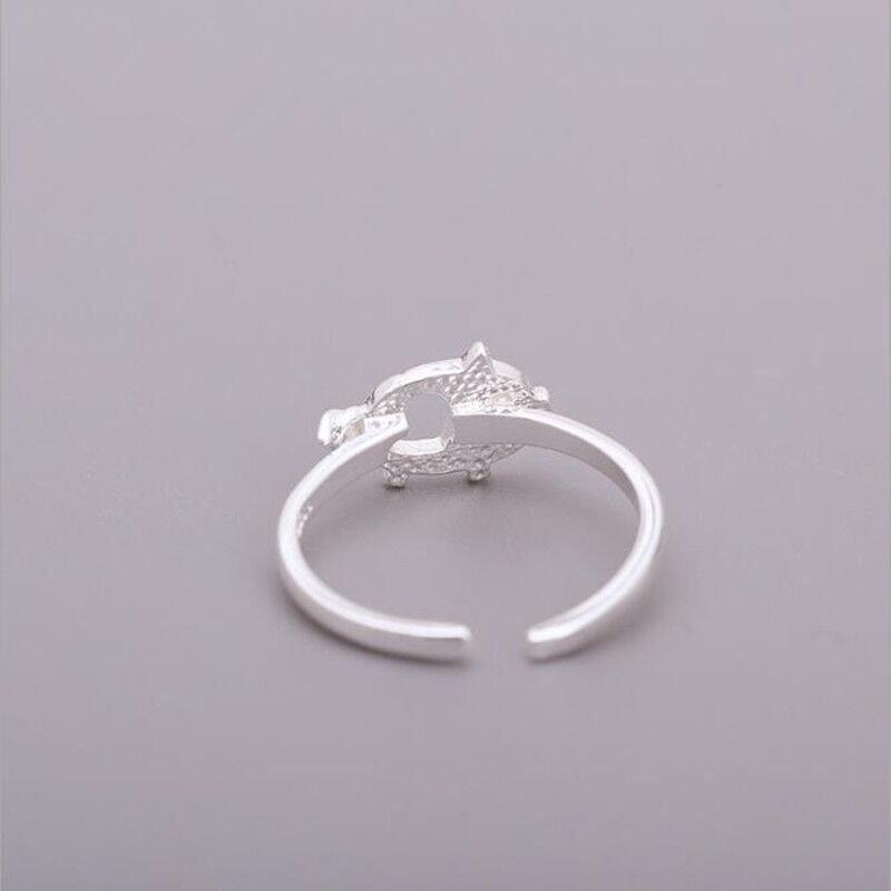 Womens Pig Ring Cute Animal Jewelry Hand Drawn Silver Electroplated Copper Rings Adjustable Zodiac Gift For Her