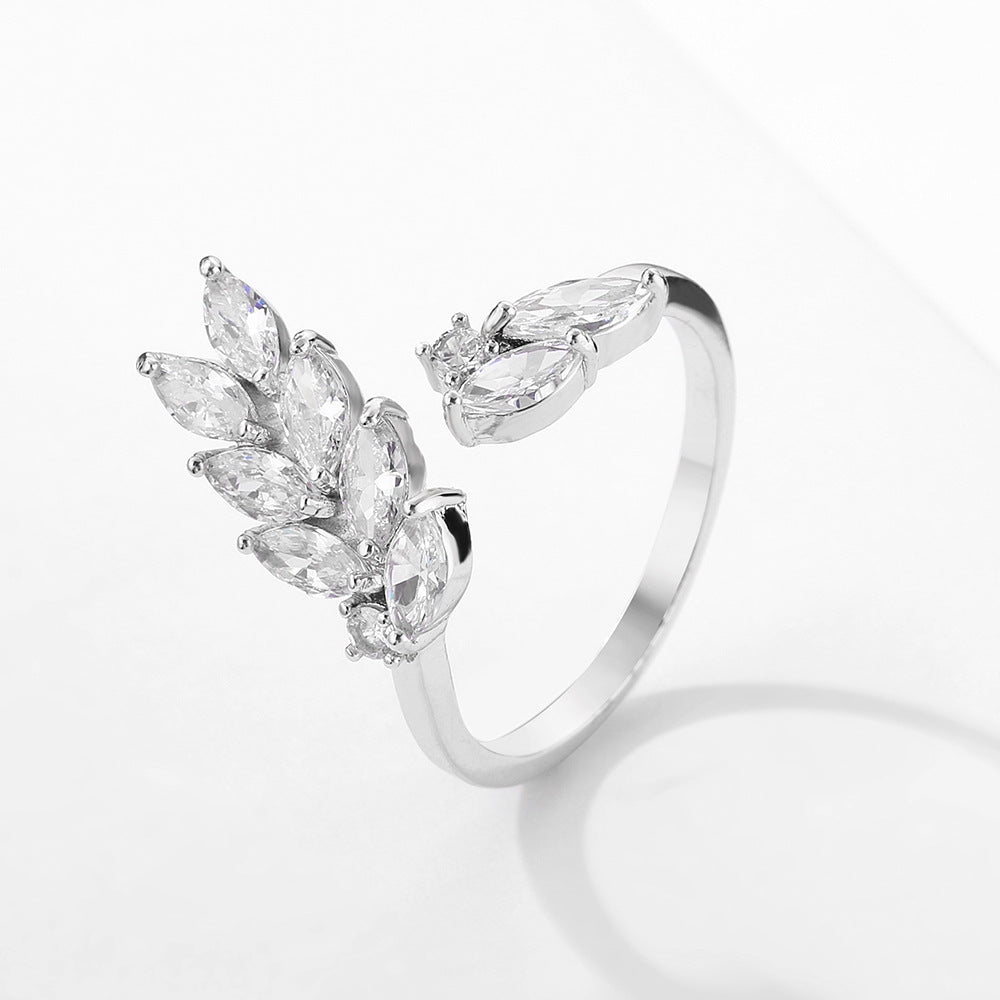 Womens Zircon Copper Geometric Ring Inlaid Fashion Jewelry Elegant Durable Statement Ring Versatile DesignsXXX