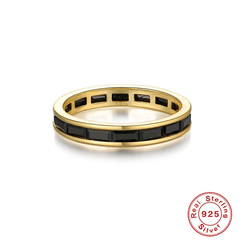 Womens Sterling Silver Ring With Round Diamond Gold Plated Band For Engagement And Anniversary For Daily Shine