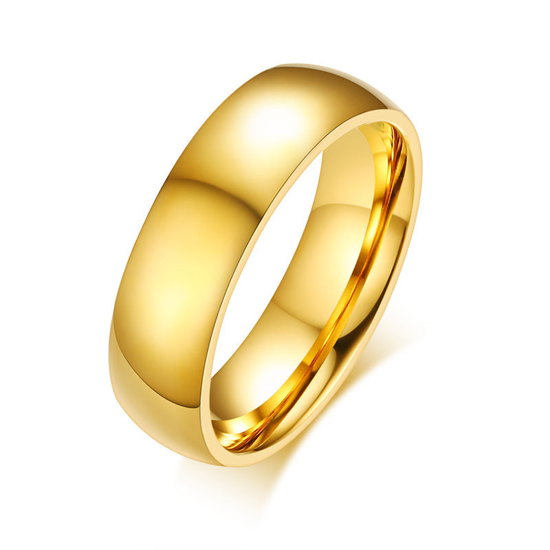 Zircon Couple Ring Korean Style Titanium Steel Geometric Design Decoration Individually Packed For Couples Gems