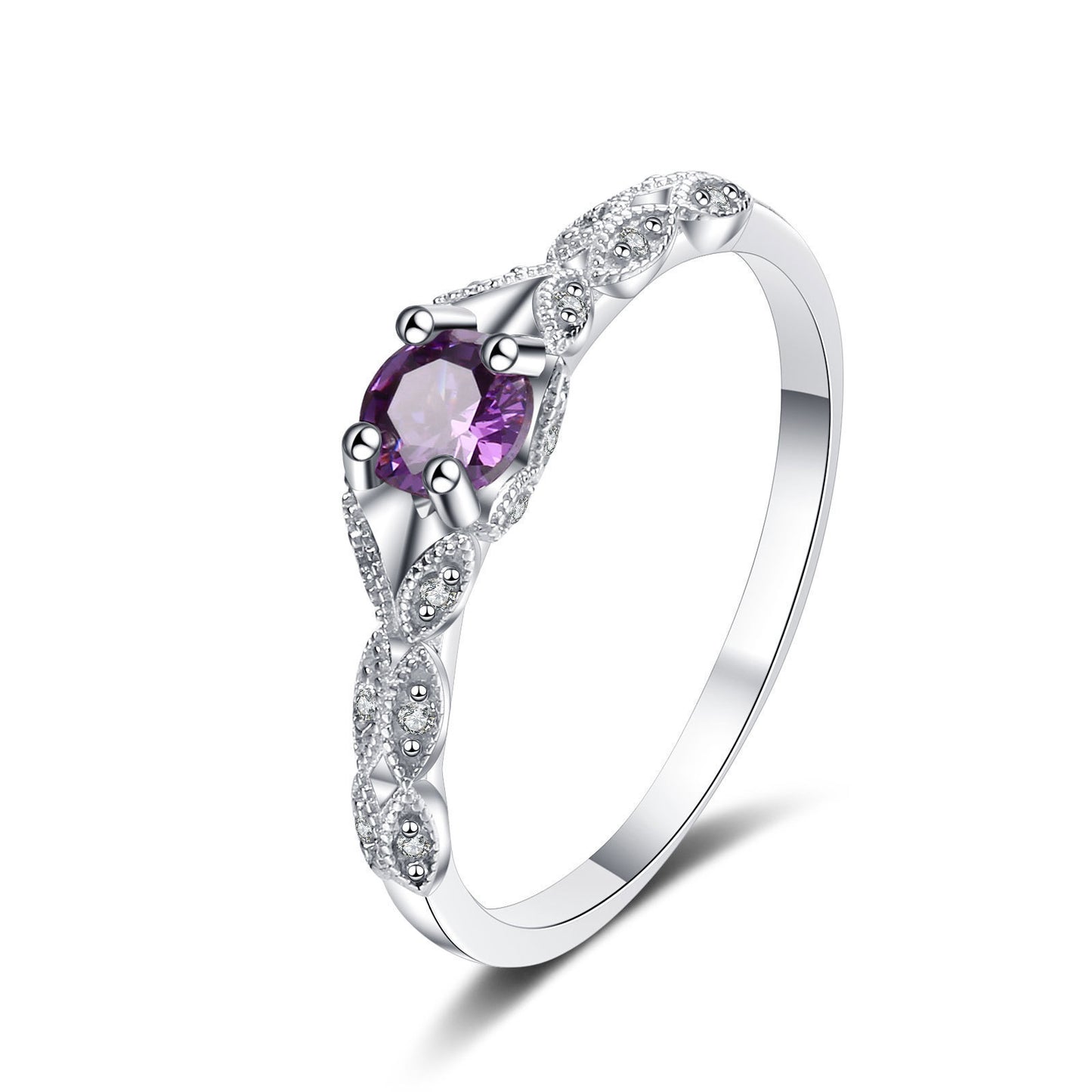 Womens Star Ring Alloy Band With Diamond Inlay Amethyst Inspired Design Star Shaped Ring Gift For Her Elegant Accessory