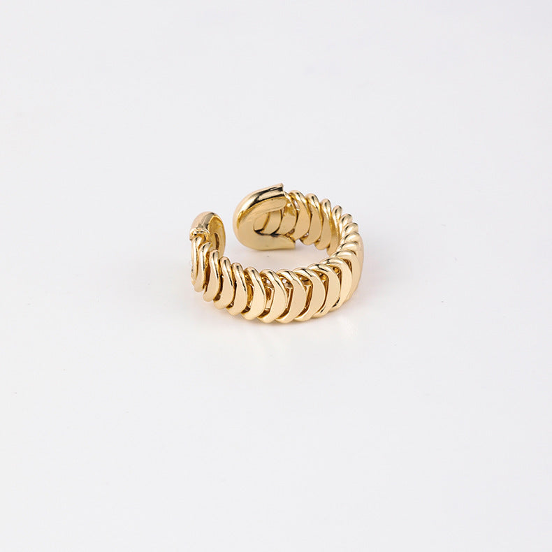 Concavo Convex Geometric Alloy Ring Electroplated Unisex Fashion Jewelry Durable Versatile Daily Wear Everyday