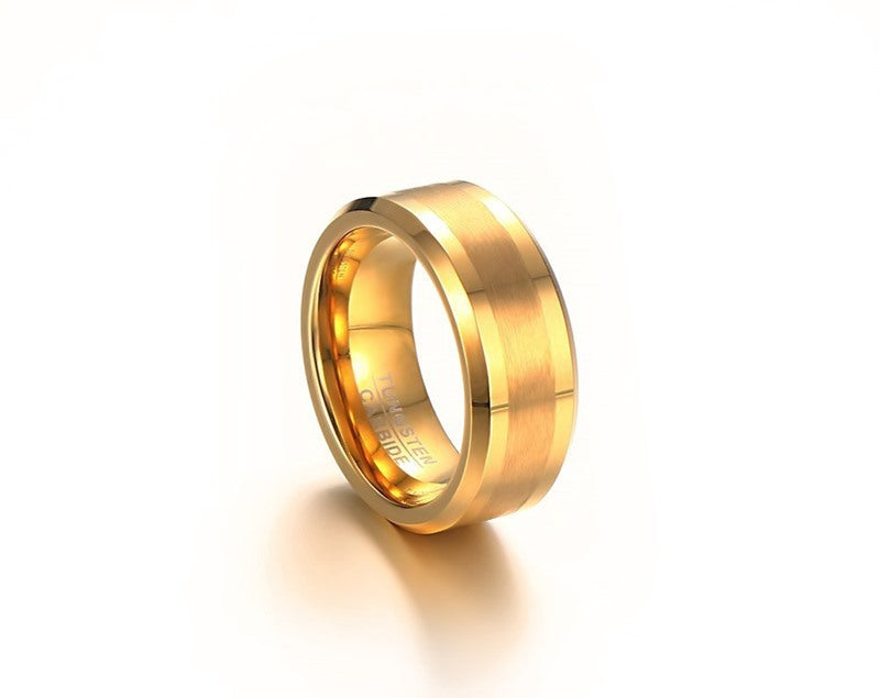 8mm Brushed Tungsten Steel Ring Band Electroplated For Men And Women Wedding Promise Jewelry Durable Scratch Resistant