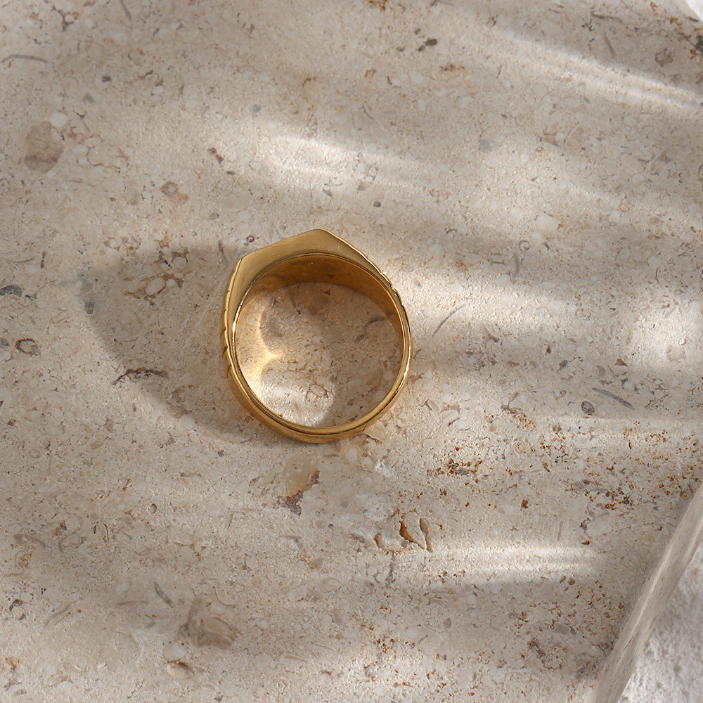 Womens Niche Design Light Luxury Ring Fashion Jewelry Stainless Steel Gold Ring For Women Elegant Ring Elegant