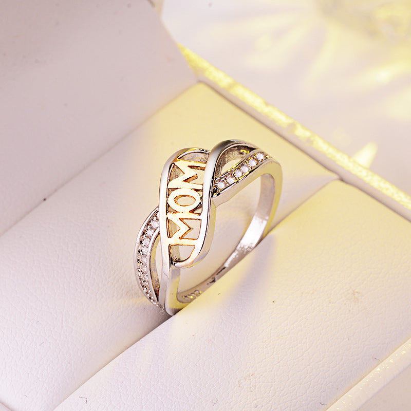 18K Gold Plated Copper Letter Initial Ring European Fashion Jewelry Individually Packed Gift For Holiday Season