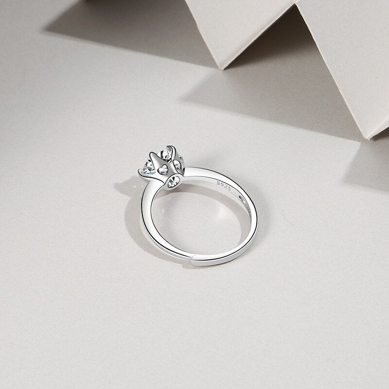 925 Silver Ring Plated in White Gold with 1.5 Carat Zircon Stone for Women Fashion Jewelry For Women And Girls