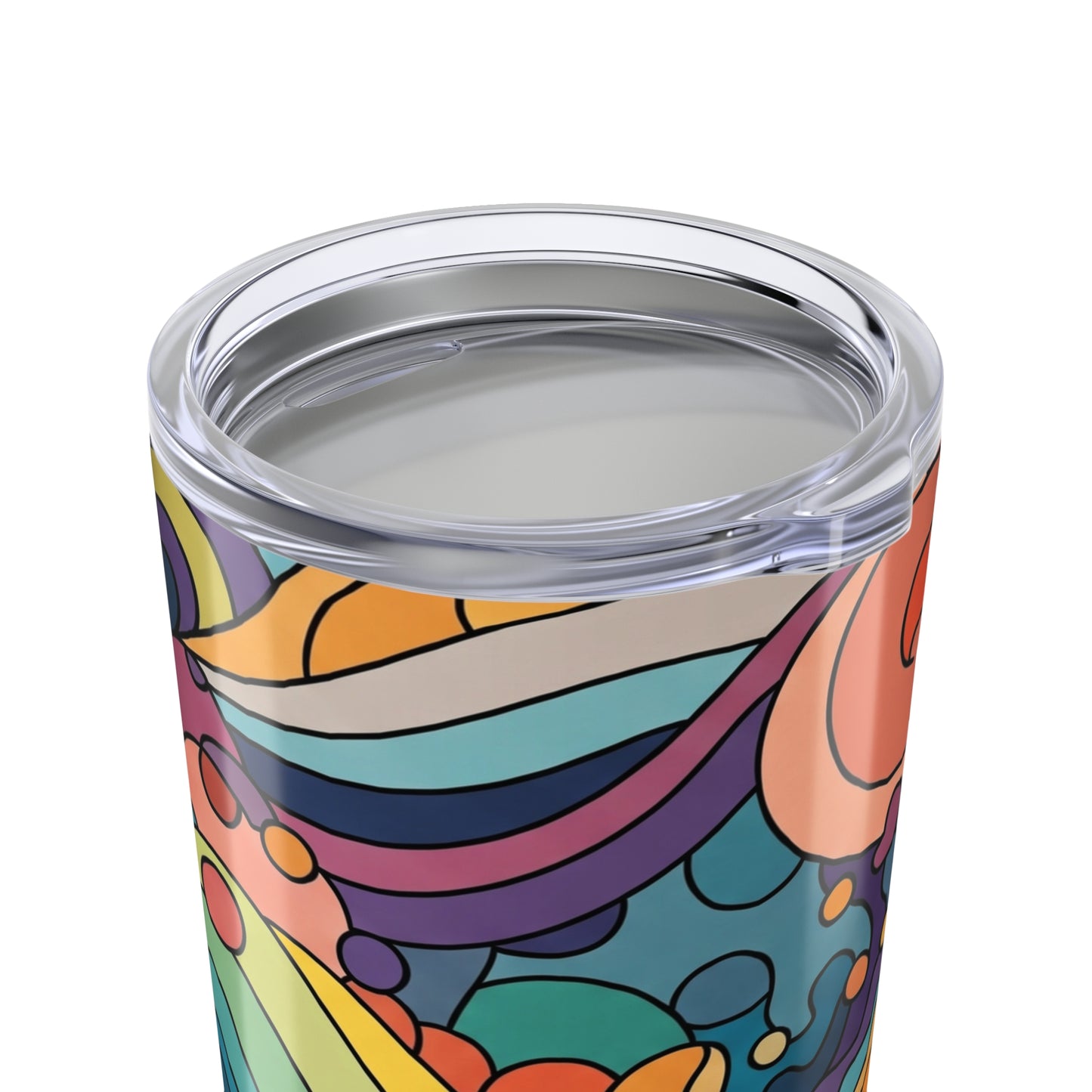20oz Stainless Steel Tumbler With Printed Artwork Double Wall Vacuum Insulated Leak Proof Hot Cold Drinks Durable