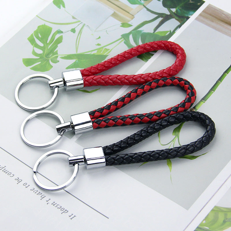 Braided Rope Car Key Chain Pendant With PU And Zinc Alloy Key Ring Handmade For Men And Women Everyday Use Gift