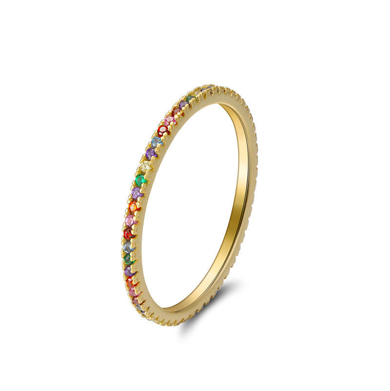 Sterling Silver Ring For Women With AAA Zircon Diamond Geometric Design Platinum Plated Wedding Anniversary Band