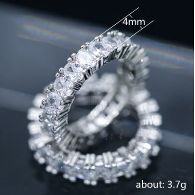 Womens Zircon Rings White Gold Plated Simulated Diamond Accent Jewelry Birthday Party Anniversary High Quality