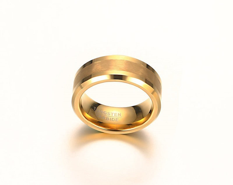 8mm Brushed Tungsten Steel Ring Band Electroplated For Men And Women Wedding Promise Jewelry Durable Scratch Resistant