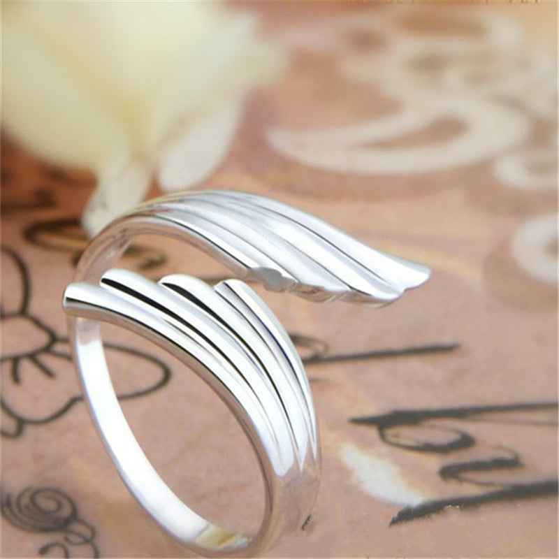 Angel Wings U Shaped Adjustable Ring Alloy Korean Fashion