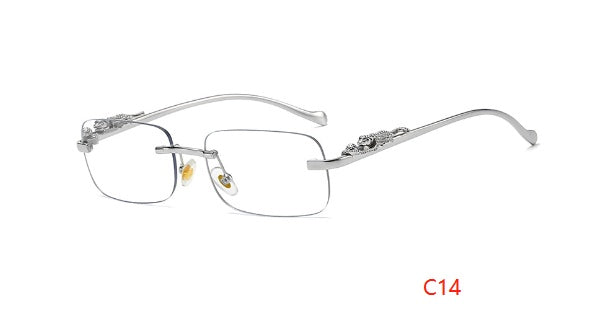 Unisex Square Frameless Sunglasses Leopard Print UV