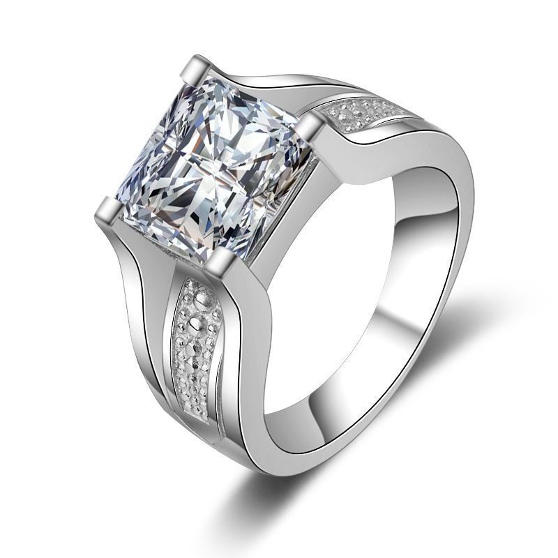 Womens Titanium Steel Ring Heart Shaped Fashion Jewelry Simple Electroplated Ring For Her Girls Gift Size 7 8 9 10 White