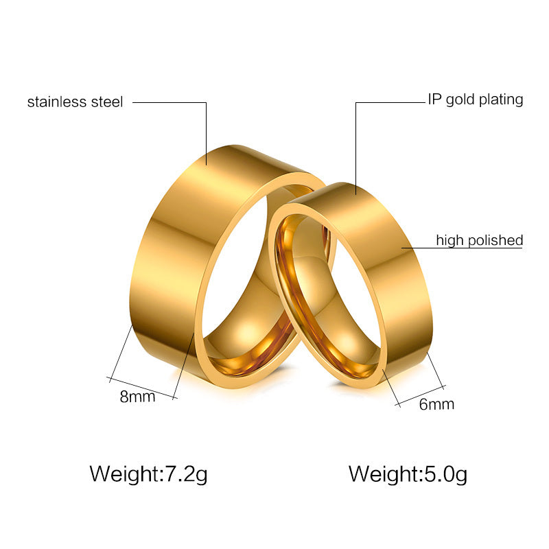 Geometric Titanium Couple Rings Set For Him And Her