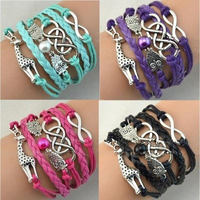 Handmade Woven Bracelet With Layered Chain Vintage Punk Style Adjustable Bangle Alloy Wax Line For Daily Wears