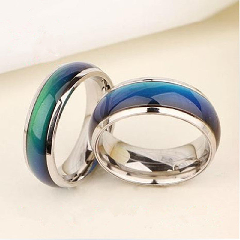 Adjustable Mood Ring Color Changing Fashion Jewelry Copper Ring Environmentally Friendly Trendy Temperature Sensitive