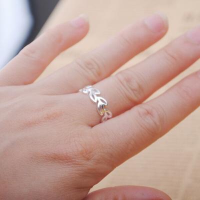 Copper Hollow Leaf Ring For Women Brass Accent Korean Style Constellation Jewelry Elegant Everyday Wear Gift Idea