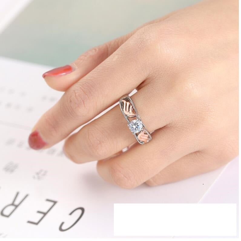 Unisex Ring Two Color Plated Zircon Inlaid Geometric Copper Base Platinum Plated Durable Jewelry Style Europe Fashion