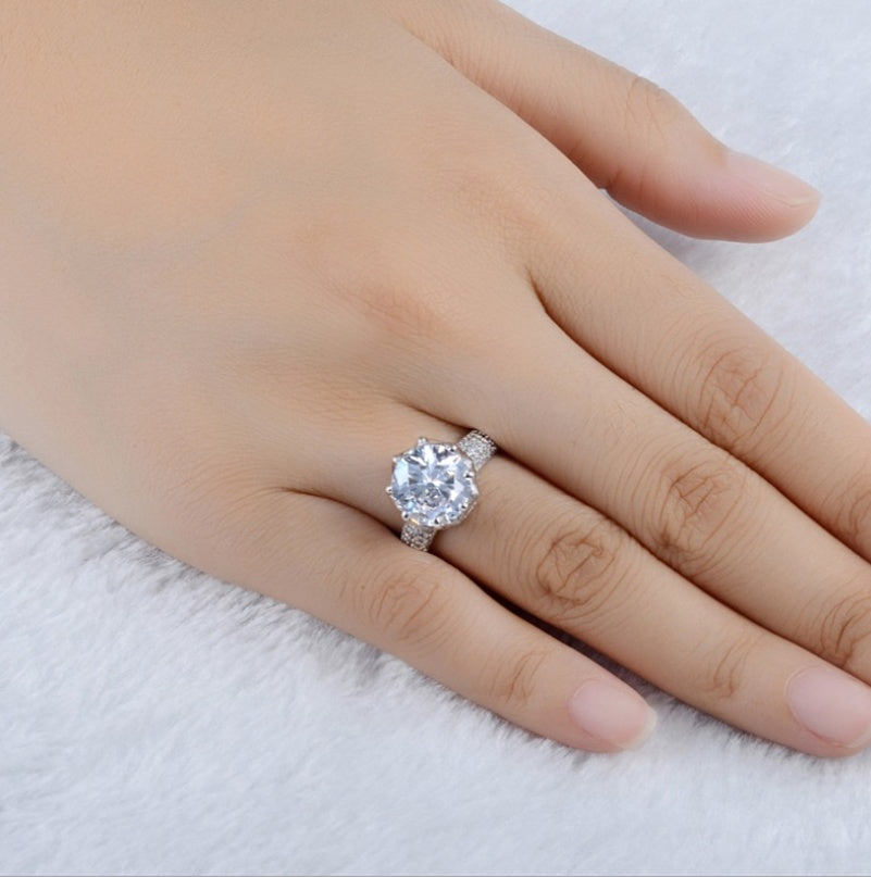 Womens Fashion Heart Ring Copper Plated Zircon Gemstone Jewelry Elegant Ring Gift For Women And Girls Her Gift