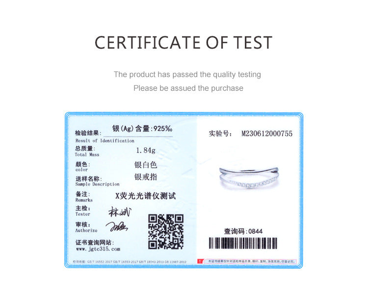 Sterling Silver Double Layer Geometric Ring With Micro Inlay White Gold Color For Women Jewelry For Daily Wear