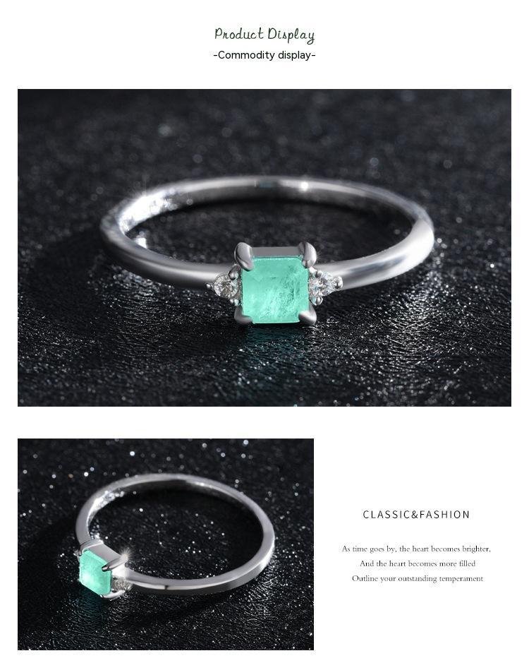 Womens S925 Sterling Silver Ring Geometric Quadrilateral Elements Modern Sleek Jewelry For Everyday Wears Luxe