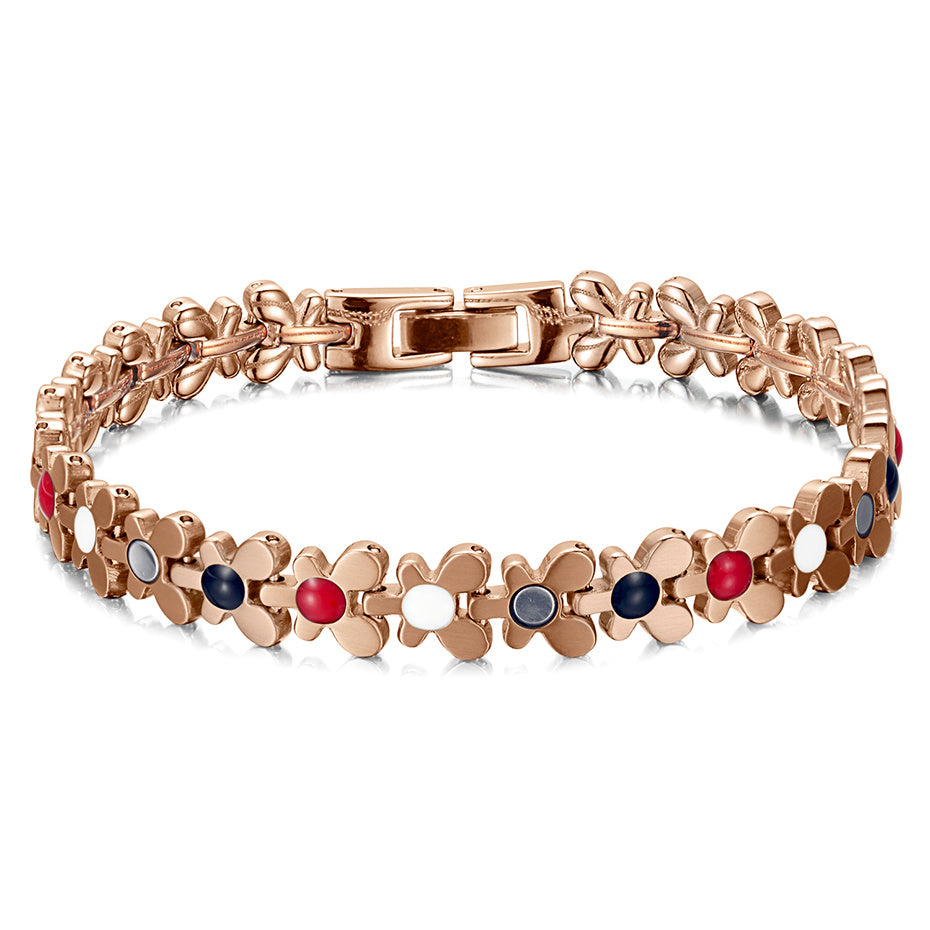 Womens Titanium Steel Magnetic Bracelet Elegant Jewelry Design Four In One Stainless Steel Bracelet Fade Resistant