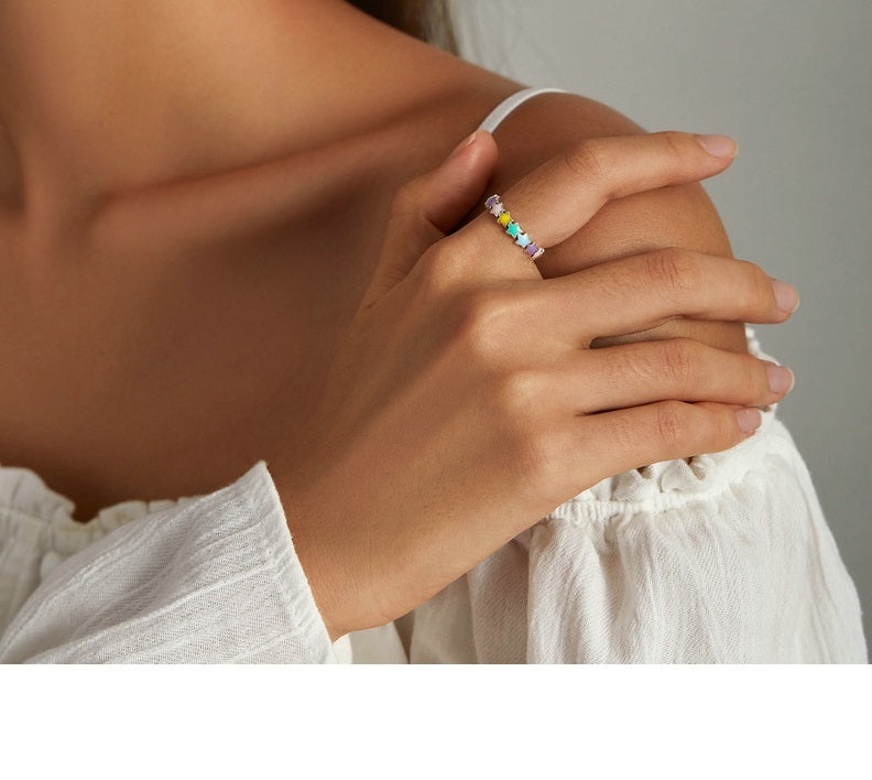 Sterling Silver Five Point Star Ring For Women And Girls European American Gift Individually Packaging Holiday