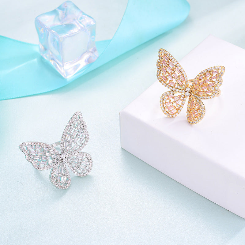 Bow Ring With Zircon Crystal For Women Alloy Jewelry Korean Style Elegant Fashion Ring Gift Ready PackagingPlus