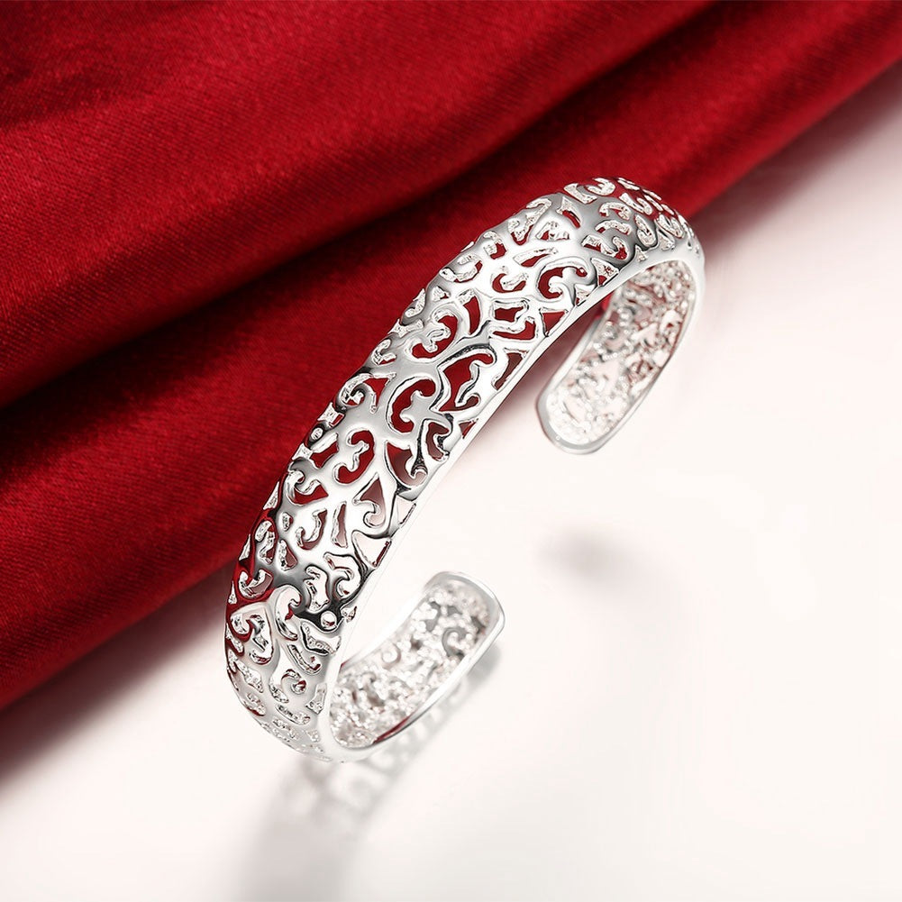 Womens Silver Bracelet Copper Alloy European American Cutout Fashion Jewelry For Women Style Jewelry For Women