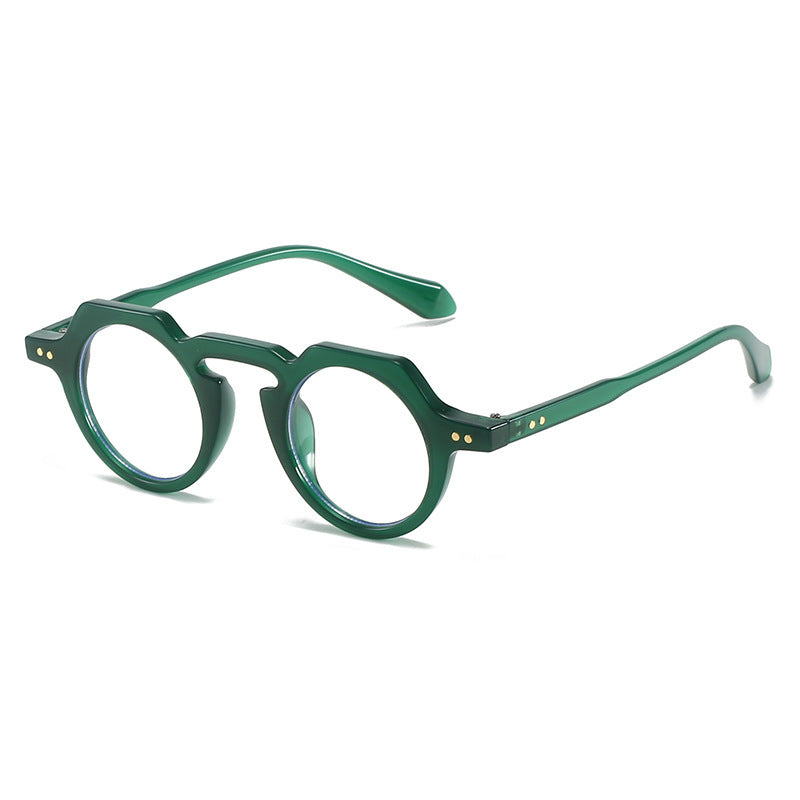 Womens Round Sunglasses Retro Literary Eyewear PC Lens Fashion Accessories Bright Black Gray Green Frames Lux