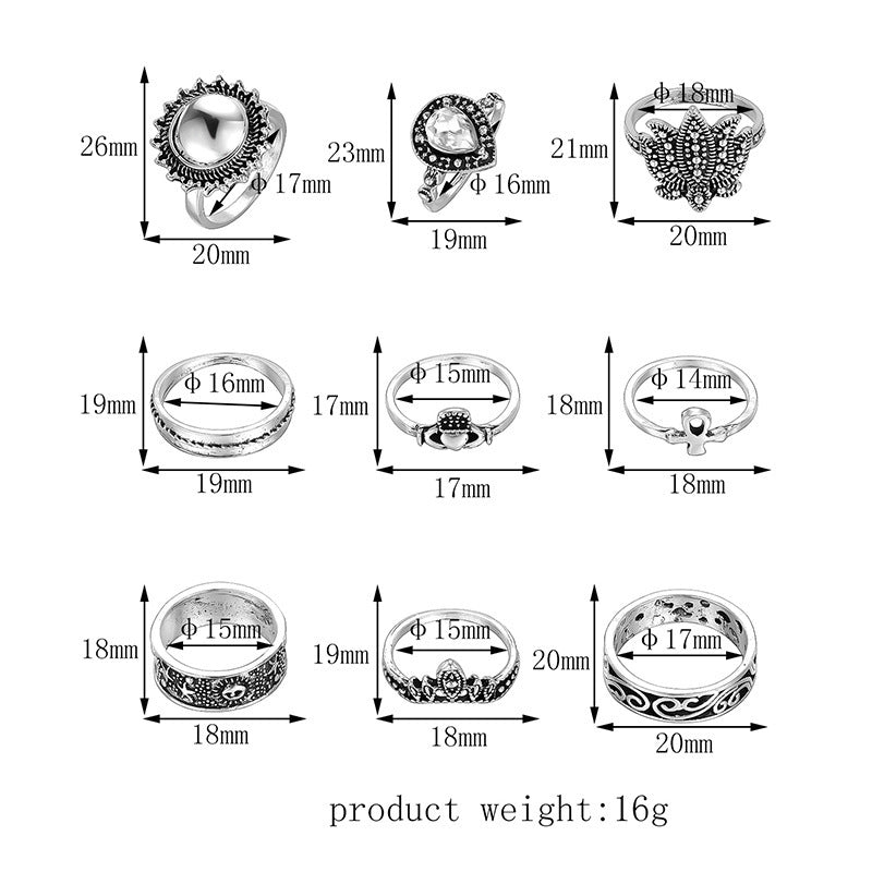 Womens Geometric Ring Set Retro Alloy Rings Punk Vintage Knuckle Ring Set Fashion Jewelry Gift Idea Styles Included