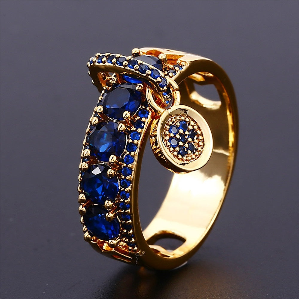 Copper Disc Inlaid Zircon Ring For Women Silver Gold And Rose Gold Variants Size 4 5 6 7 8 9 10 11 12 Elegant Accessory