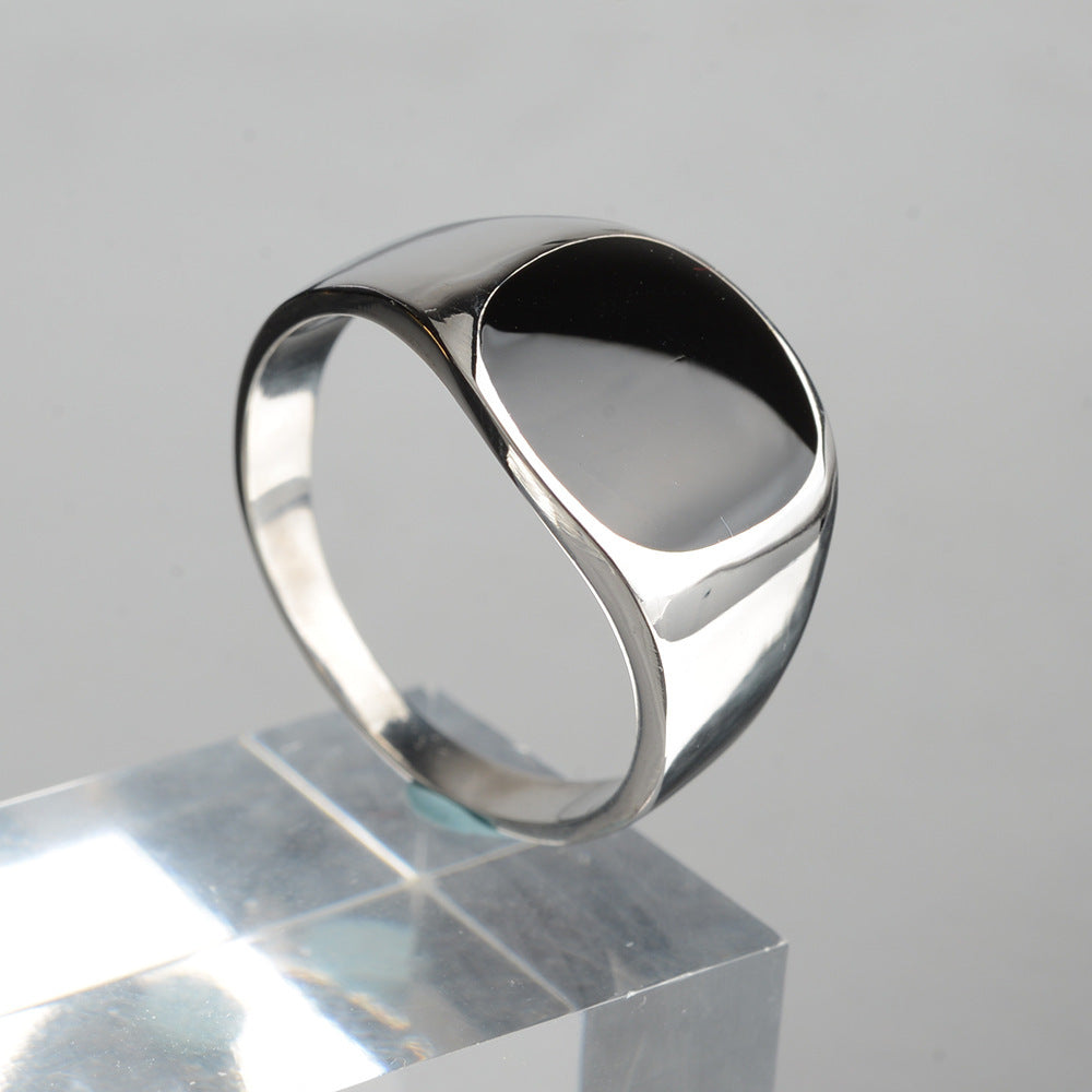 Titanium Steel Cast Black Oval Epoxy Stainless Steel Ring
