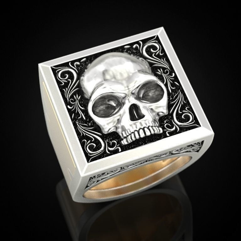 Electroplated Metal Skeleton Ring With Intricate Skull Design European And American Statement Ring Skull Rings