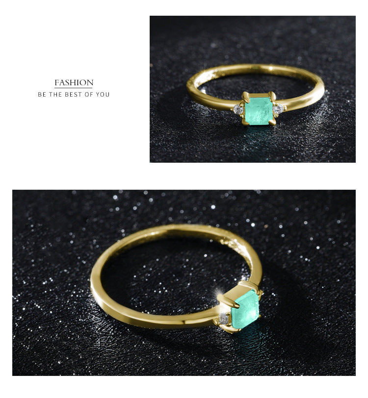 Womens S925 Sterling Silver Ring Geometric Quadrilateral Elements Modern Sleek Jewelry For Everyday Wears Luxe