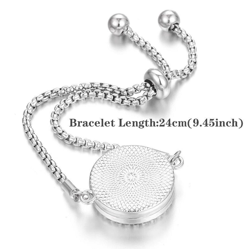 Aromatherapy Essential Oil Diffuser Unisex Bracelet Alloy Locket Electroplated Finish Jewelry Gift For Her Box