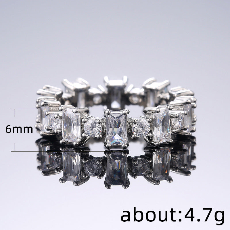 Womens Square Zircon Ring Gold Plated Copper Fashionable Jewelry For All Occasions Elegant Versatile Statement