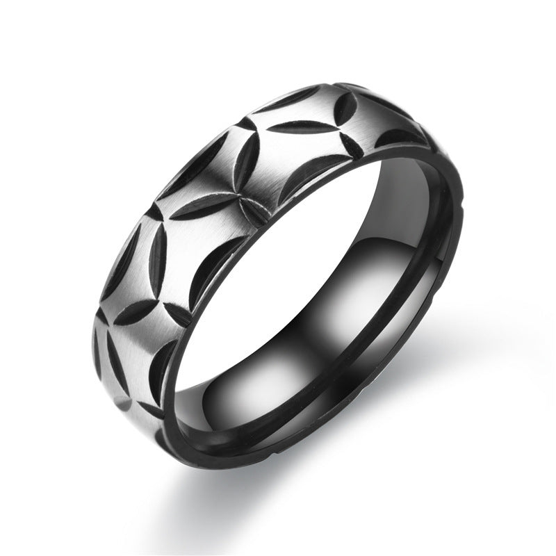 Diamond Shape Matte Stainless Steel Ring For Men And Women European American Fashion Jewelry Engagement Wedding Ring