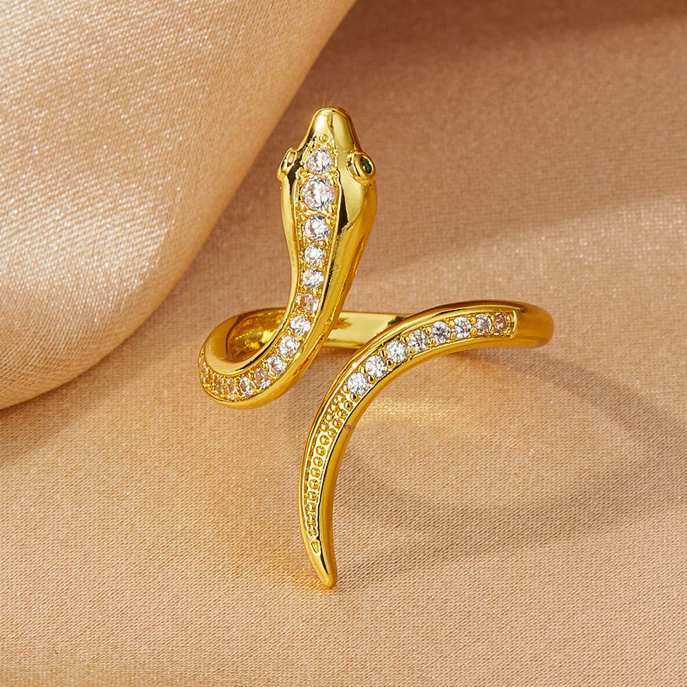 Zircon Snake Ring Silver Gold Tone Versatile Animal Jewelry Inspired By Zodiac Statement Accessory For Women Today