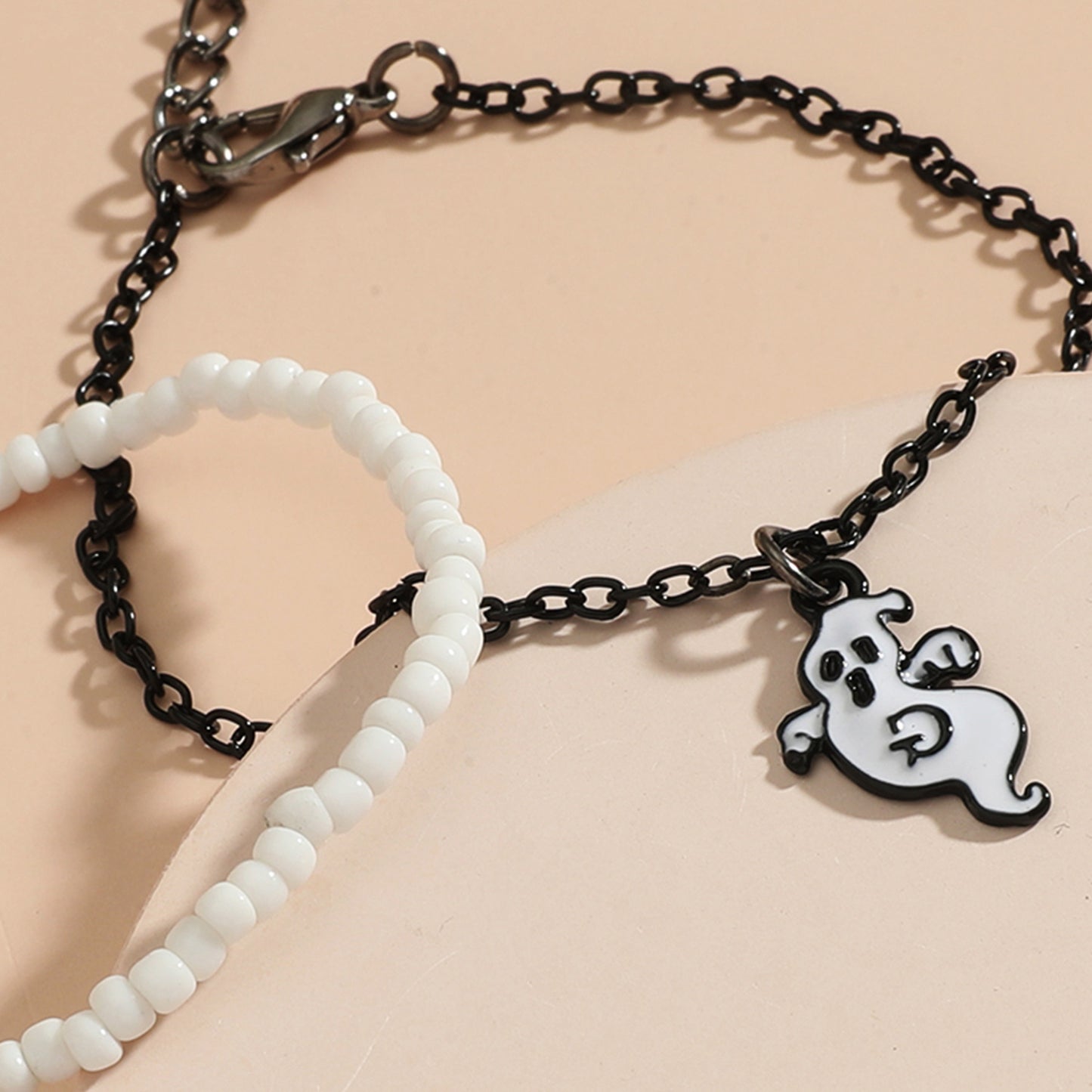 Mens Womens Gothic Beaded Bracelet Set Two Piece Imp Rice Bead Bracelet Retro European Fashion Jewelry Edition